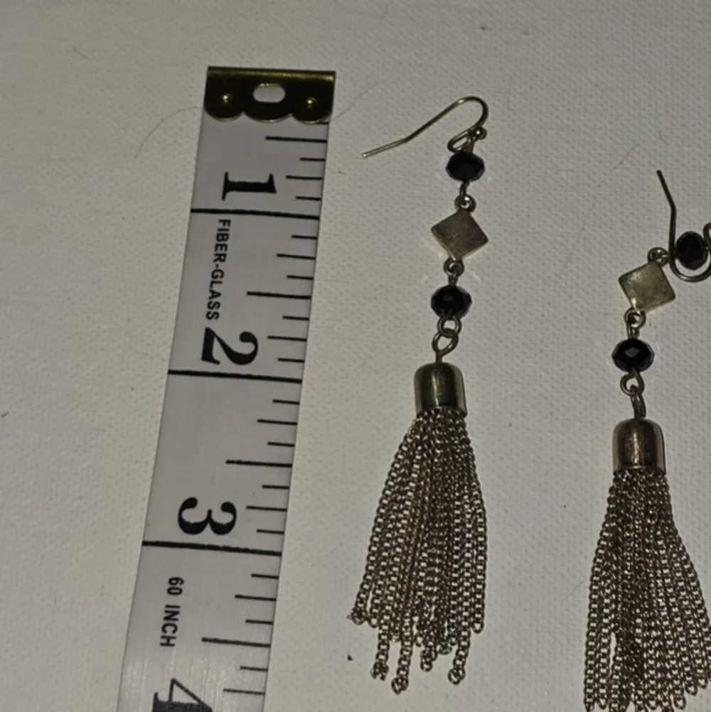 Lucky Brand‎ Elegant Black and Gold Dangle Earrings